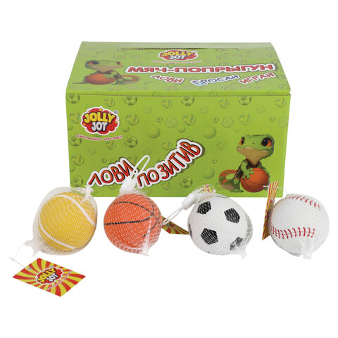 Мяч-попрыгун СПОРТ, 6 см, ТПР, ассорти, 4 вида, JOLLY JOT (ДЖОЛЛИ ДЖОТ), 666125 - фото 3
