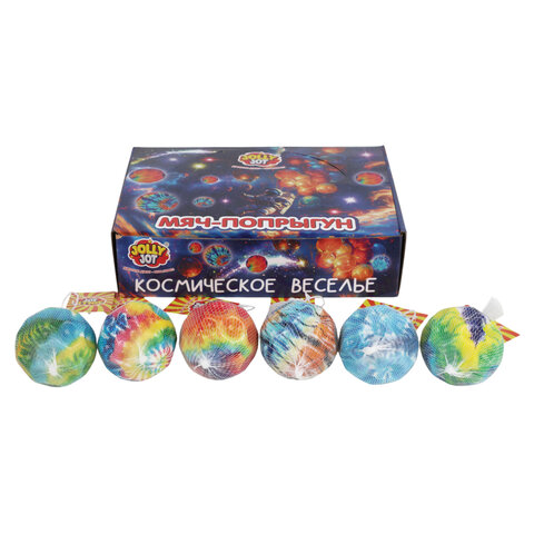 Мяч-попрыгун КОСМОС, 6 см, полиуретан, ассорти, 6 цветов, JOLLY JOT (ДЖОЛЛИ ДЖОТ), 666126 - фото 3