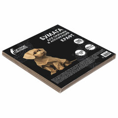 Бумага для оригами и аппликаций 21&times;21 см, 100 листов, крафт, ОСТРОВ СОКРОВИЩ, 666177