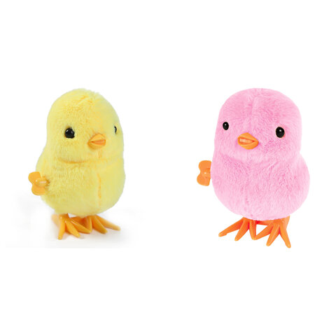 Игрушка мягкая заводная Цыпленок, высота 9 см, ассорти 2 цвета, WOOZOO (ВУУЗУ), 666187