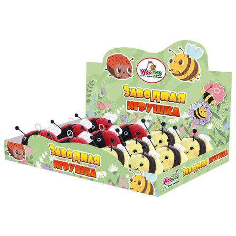 Игрушка пищалка мягкая заводная Букашка, высота 12 см, ассорти 2 вида, WOOZOO (ВУЗУ), 666192 - фото 4
