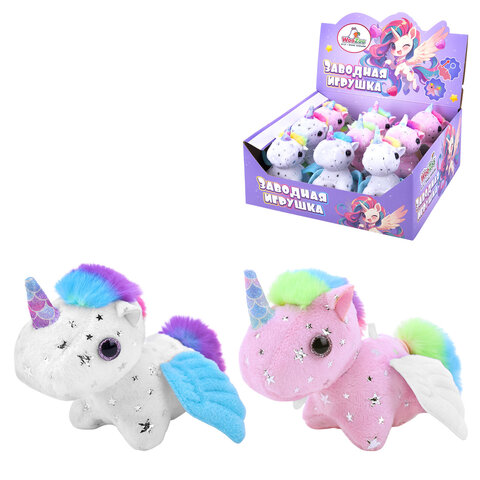 Игрушка мягкая заводная "Единорог", высота 11 см, ассорти 2 цвета, WOOZOO (ВУЗУ), 666193