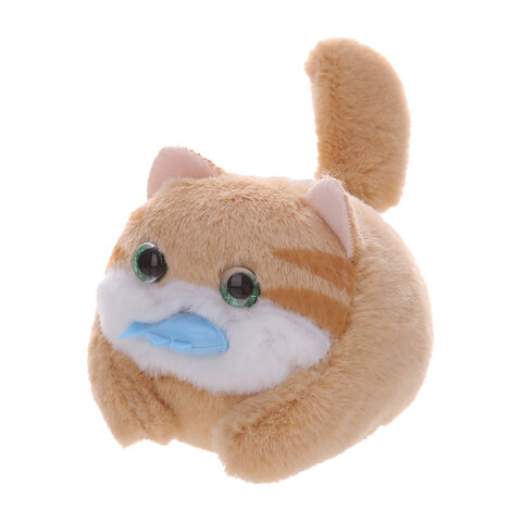 Игрушка пищалка мягкая заводная Кот с рыбой, 7,5см, ассорти 2 цвета, WOOZOO (ВУЗУ), 666194 - фото 2