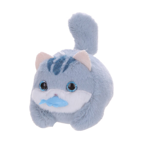 Игрушка пищалка мягкая заводная Кот с рыбой, 7,5см, ассорти 2 цвета, WOOZOO (ВУЗУ), 666194 - фото 3