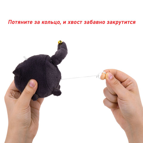 Игрушка пищалка мягкая заводная "Котик," высота 14 см, ассорти 2 цвета, WOOZOO (ВУЗУ), 666195 - фото 4