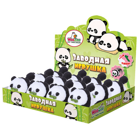 Игрушка пищалка мягкая заводная Панда, высота 11 см, WOOZOO (ВУЗУ), 666197 - фото 2