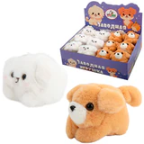 Игрушка пищалка мягкая заводная "Собачка", высота 8 см, ассорти 2 цвета, WOOZOO (ВУЗУ), 666204