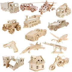 Сборная модель из дерева, АССОРТИ, 15 видов, РК
