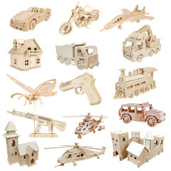Сборная модель из дерева, АССОРТИ, 15 видов, РК