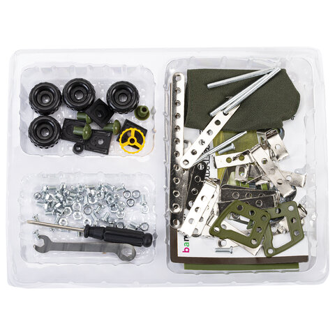 Конструктор металлический "Военный грузовик", с подвижными деталями, 116 элементов, BAMBOX (БАМБОКС), 666362 - фото 6