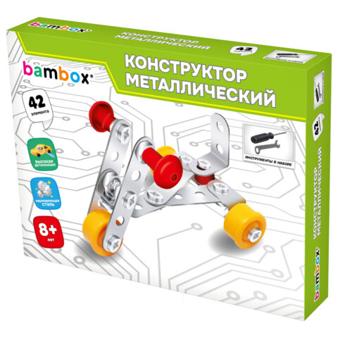 Конструктор металлический "Транспорт" 3 вида ассорти, BAMBOX (БАМБОКС), 666368