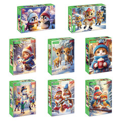 Пазл картонный "ЗИМНИЕ РАДОСТИ " 260 элементов АССОРТИ, 220х330 мм, HATBER