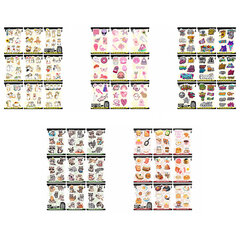 Наклейки виниловые, 45-78 шт., 9 листов, А6, "ЯРКИЕ ДИЗАЙНЫ", АССОРТИ, NALEPKING