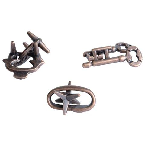 Головоломки металлические, набор 3 штуки, ВЫСОКАЯ СЛОЖНОСТЬ, МозгоМина, 666429