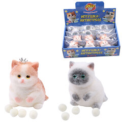 Игрушка-антистресс &laquo;Котик малый&raquo;, 9 см, ассорти, 2 цвета, дисплей, JOLLY JOT (ДЖОЛЛИ ДЖОТ), 666569