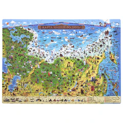 Интерактивная деревянная карта-пазл GLOBEN "Карта нашей Родины", 41х29 см, 100 элементов, PAG5206