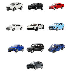 Машина металлическая коллекционная АССОРТИ 4, длина 12 см, инерционная, 10 видов, ТЕХНОПАРК, N-004