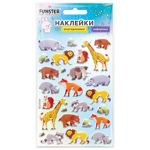 Наклейки объемные зефирные 15х10 см, ассорти 12 видов, FUNSTER (ФАНСТЕР), 666675 - фото 7