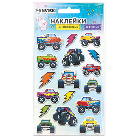 Наклейки объемные зефирные 15х10 см, ассорти 12 видов, FUNSTER (ФАНСТЕР), 666675 - фото 10