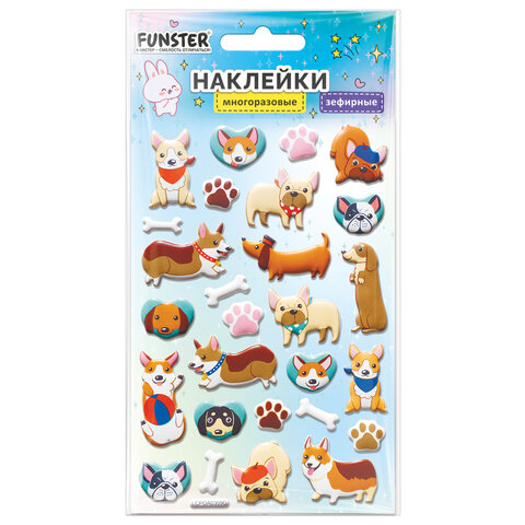Наклейки объемные зефирные 15х10 см, ассорти 12 видов, FUNSTER (ФАНСТЕР), 666675 - фото 8