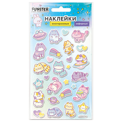 Наклейки объемные зефирные 15х10 см, ассорти 12 видов, FUNSTER (ФАНСТЕР), 666675 - фото 13