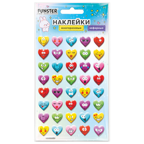 Наклейки объемные зефирные 15х10 см, ассорти 12 видов, FUNSTER (ФАНСТЕР), 666675 - фото 3