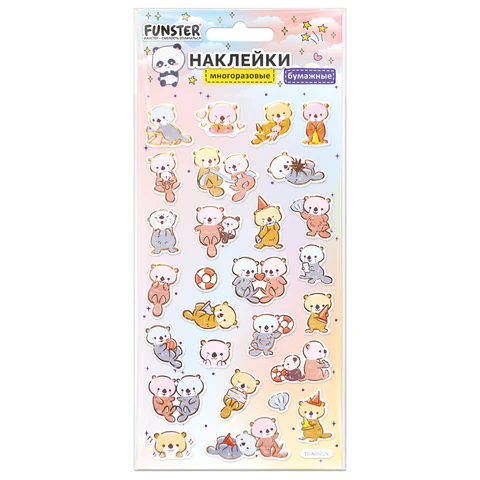 Наклейки бумажные 17,5х9,5 см, ассорти 12 видов, FUNSTER (ФАНСТЕР), 666676 - фото 3