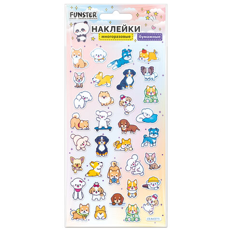 Наклейки бумажные 17,5х9,5 см, ассорти 12 видов, FUNSTER (ФАНСТЕР), 666676 - фото 13