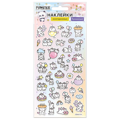 Наклейки бумажные 17,5х9,5 см, ассорти 12 видов, FUNSTER (ФАНСТЕР), 666676 - фото 9