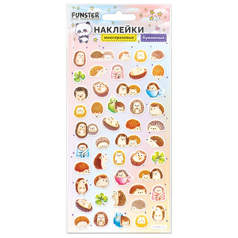 Наклейки бумажные 17,5х9,5 см, ассорти 12 видов, FUNSTER (ФАНСТЕР), 666676 - фото 11