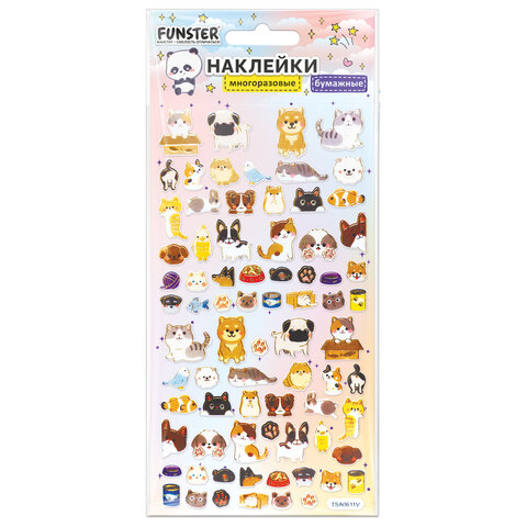 Наклейки бумажные 17,5х9,5 см, ассорти 12 видов, FUNSTER (ФАНСТЕР), 666676 - фото 12