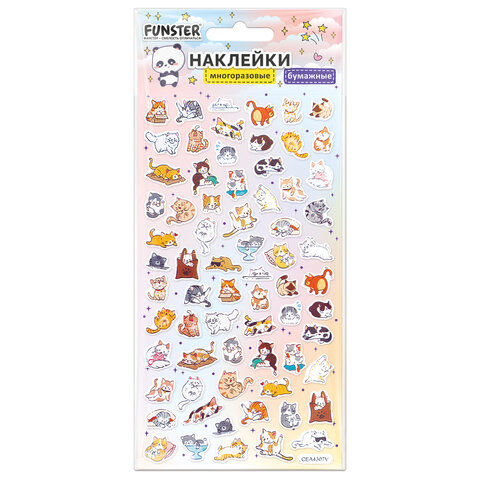 Наклейки бумажные 17,5х9,5 см, ассорти 12 видов, FUNSTER (ФАНСТЕР), 666676 - фото 2