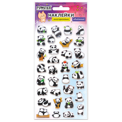 Наклейки объемные зефирные и гелевые 17,5х9,5 см, ассорти 12 видов, FUNSTER (ФАНСТЕР), 666677 - фото 2