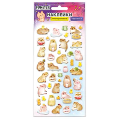 Наклейки объемные зефирные и гелевые 17,5&times;9,5 см, ассорти 12 видов, FUNSTER (ФАНСТЕР), 666677