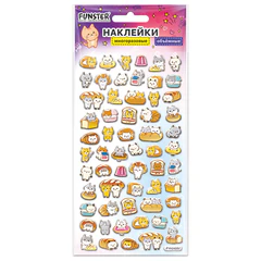 Наклейки объемные зефирные и гелевые 17,5&times;9,5 см, ассорти 12 видов, FUNSTER (ФАНСТЕР), 666677