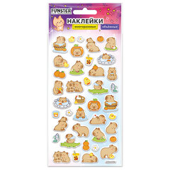 Наклейки объемные зефирные и гелевые 17,5&times;9,5 см, ассорти 12 видов, FUNSTER (ФАНСТЕР), 666677