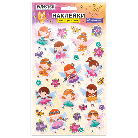 Наклейки объемные MAXI 21х14 см, ассорти 12 видов, FUNSTER (ФАНСТЕР), 666678 - фото 8