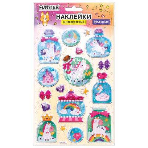 Наклейки объемные MAXI 21х14 см, ассорти 12 видов, FUNSTER (ФАНСТЕР), 666678 - фото 11