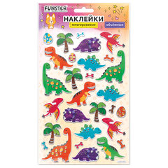 Наклейки объемные MAXI 21&times;14 см, ассорти 12 видов, FUNSTER (ФАНСТЕР), 666678