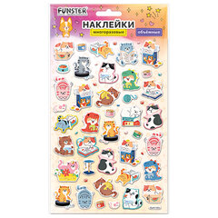 Наклейки объемные MAXI 21&times;14 см, ассорти 12 видов, FUNSTER (ФАНСТЕР), 666678