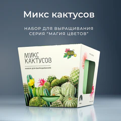 Набор для выращивания растений МАГИЯ ЦВЕТОВ "Кактусы микс" (горшок, грунт, семена), mf-003