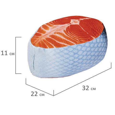 Игрушка мягкая "СТЕЙК ЛОСОСЯ", ткань вельбоа, 32х22 см, WOOZOO (ВУЗУ), 666981