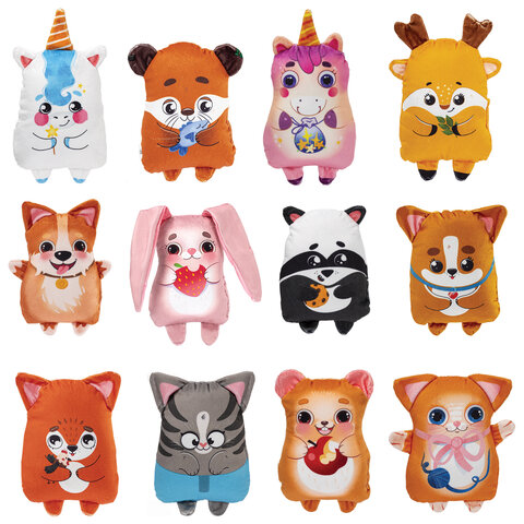 Игрушка мягкая "ЛАСКОВЫЕ ЗВЕРЯТА", ткань вельбоа, 20 см, ассорти, 12 видов, WOOZOO (ВУЗУ), 666983