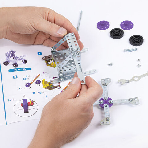 Конструктор металлический "Техника 5 в 1" с подвижными деталями, 108 элементов, BAMBOX (БАМБОКС), 667030 - фото 8