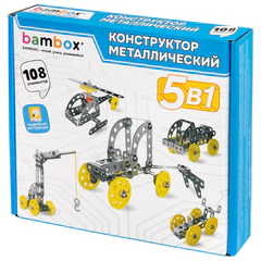 Конструктор металлический "Техника 5 в 1" с подвижными деталями, 108 элементов, BAMBOX (БАМБОКС), 667030