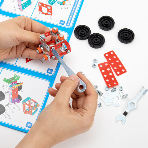 Конструктор металлический "Кран", цветной, с подвижными деталями, 139 элементов, BAMBOX (БАМБОКС), 667032 - фото 6