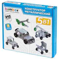 Конструктор металлический &laquo;Для уроков труда №2&raquo;, 5 в 1 с подвижными деталями, 292 элемента, BAMBOX (БАМБОКС), 667037