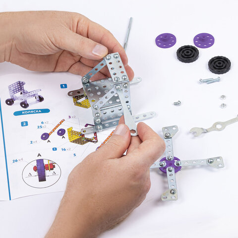 Конструктор металлический "Для уроков труда №3", 5 в 1 с подвижными деталями, 146 элементов, BAMBOX (БАМБОКС), 667038 - фото 7