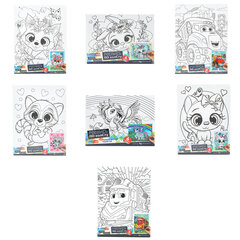 Картина детская по контуру, АССОРТИ 7 видов, 15х20 см, на подрамнике, акрил, кисти, МУЛЬТИ АРТ, 5896