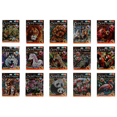 Гравюра в технике скретчинг, АССОРТИ 15 видов, 18х24 см, цветная основа, МУЛЬТИ АРТ, 5957